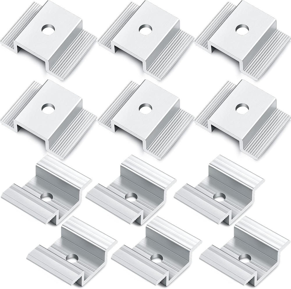 12 Pack Solar Panel Mid Clamps 1.06 Inch Solar Panel Bracket Aluminium Mounting