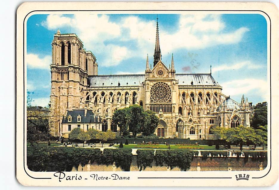 Postcard Notre Dame Cathedral Paris France