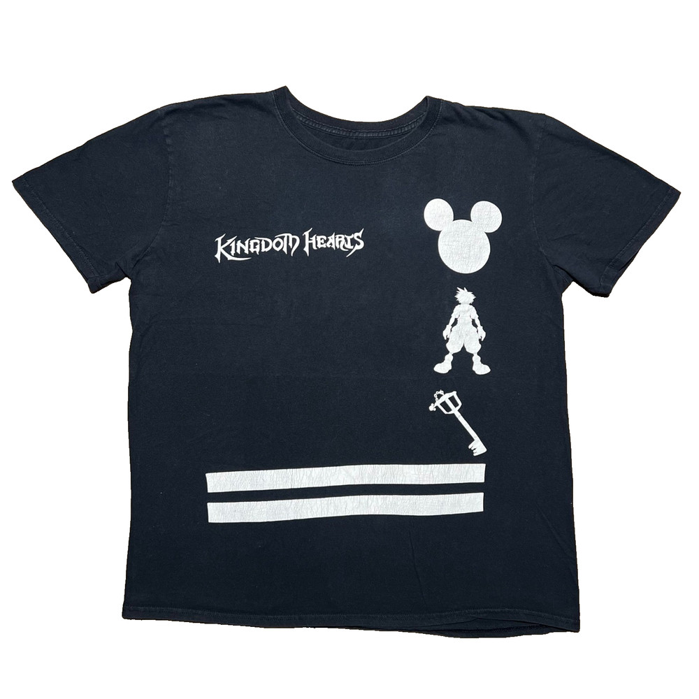 Disney Kingdom Hearts Mens Large T Shirt Black Sora Mickey Keyblade Graphic Tee