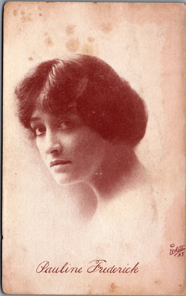Pauline Frederick White NY Actress Silent Film Star Portrait Postcard RPPC