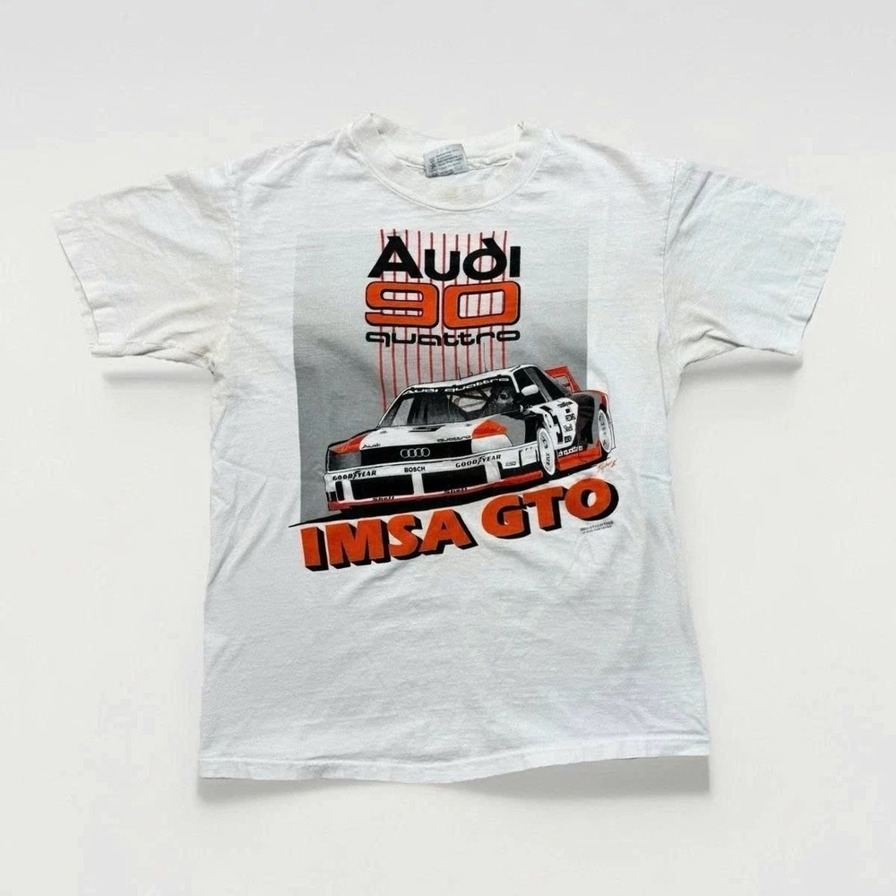 Vintage 80s IMSA Racing German Auto Audi 90 GTO Graphic Cotton Unisex T-Shirt