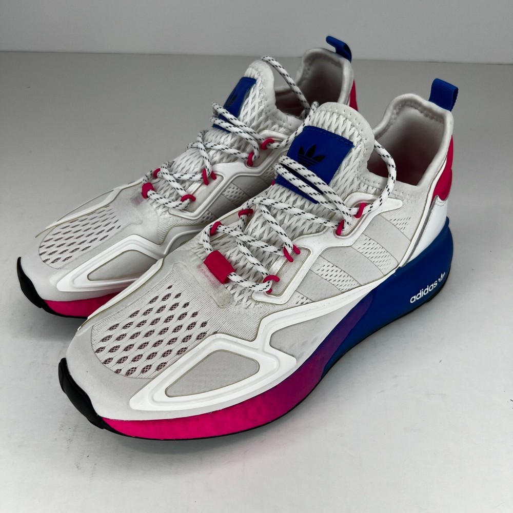Adidas Womens FY0605 ZX2K Boost White Mesh Lace Up Low Top Size 7 Athletic Shoes