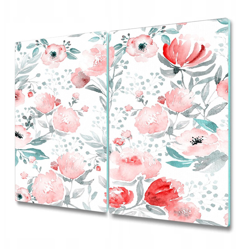 Glass Worktop Kitchen Chopping Board Lovely Flowers Floral Watercolour 2x30x52