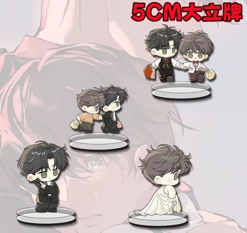 New Little Mushroom Xiao Mo Gu An Zhe Lu Feng Anime 4pcs Stand 5cm