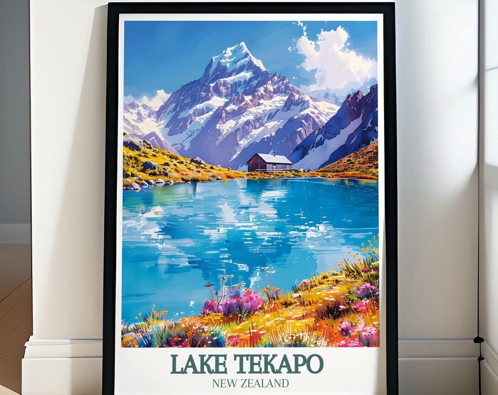 Lake Tekapo Travel Posters Southern Alps Travel Wall Art Mount Cook Travel