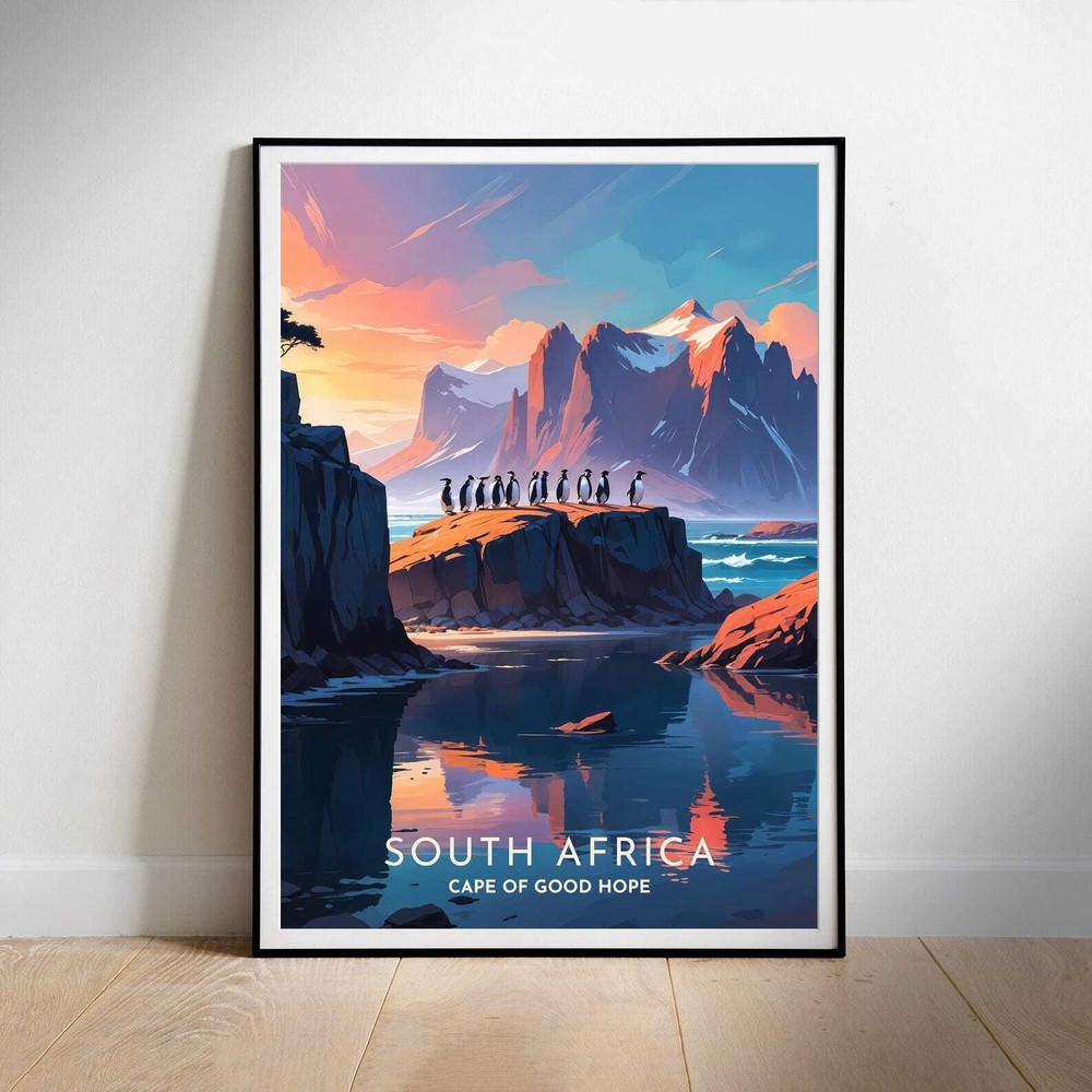 South Africa Travel Poster Cape Of Good Hope Printable Wall Art Instant Hanging