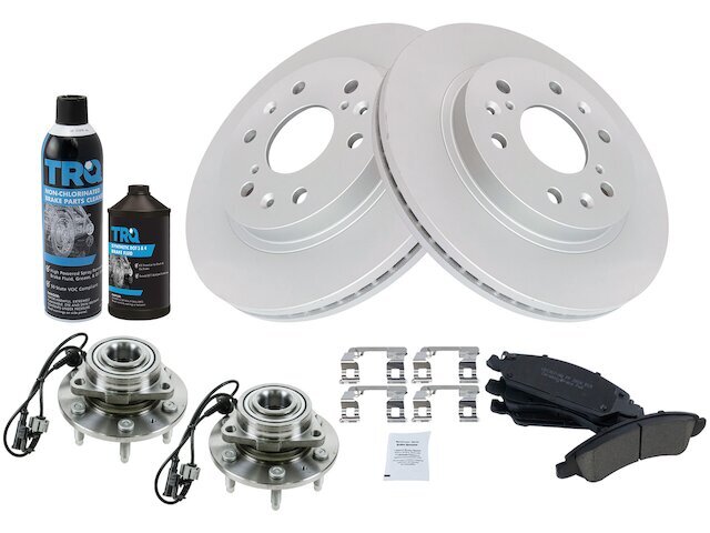 Front Brake Pad and Rotor and Wheel Hub Kit fits Avalanche 2008-2013 4WD 91ZCWR