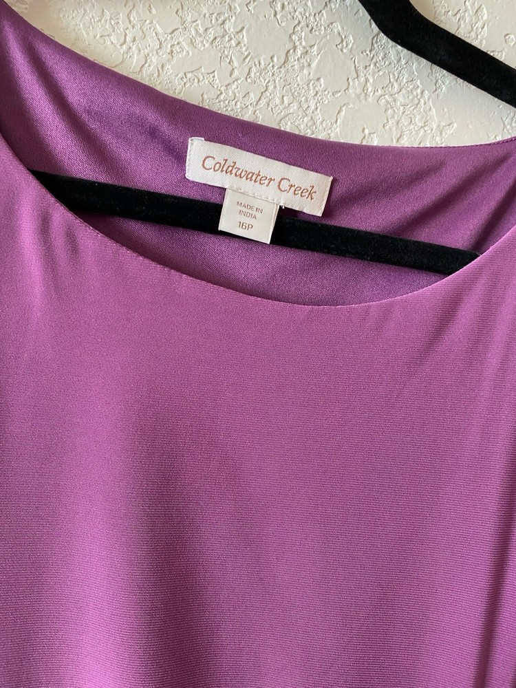 Coldwater Creek Sleeveless Lavender Dress Fully Lined Plus Size Petite 16