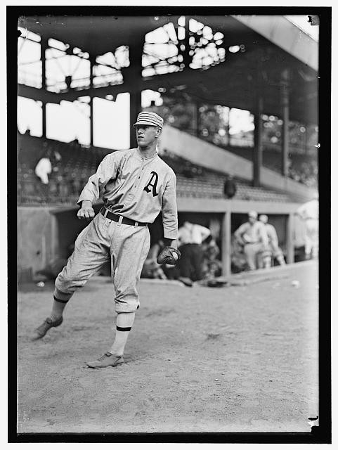 Photo:Bullet Joe Bush Philadelphia Athletics 1914 Baseball Pitcher Dugout