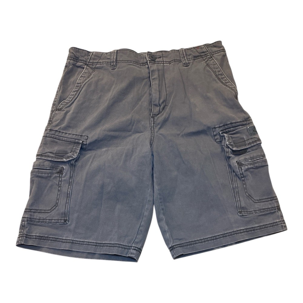 Unionbay Men Size 36 Gray Cargo Shorts Casual Outdoor Hiking Cotton Stretch