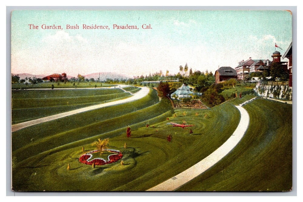 Pasadena CA California The Garden Busch Residence Divided Back Postcard