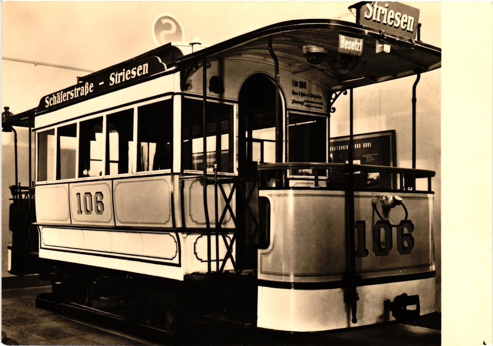 Vintage 1900s RPPC Postcard Train Car Striesen Germany