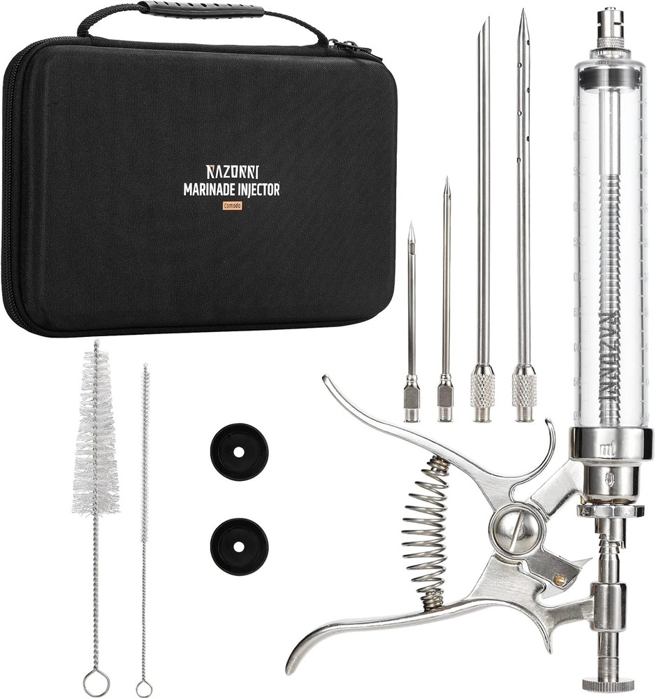 Razorri Marinade Injector Gun, Stainless Steel BBQ Meat Gun 2 Oz