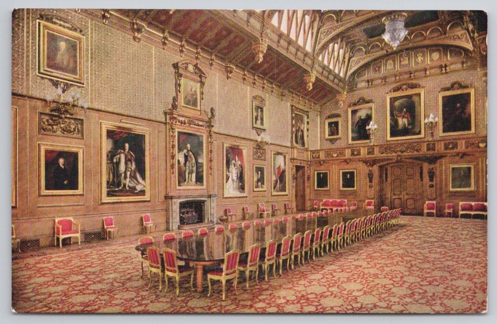 Windsor Castle Waterloo Gallery Interior View Raphael Tuck Postcard England