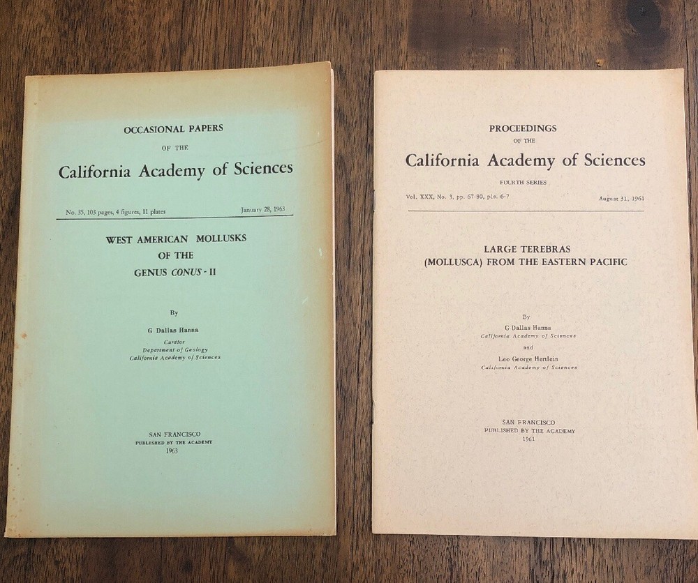 1961-1963 California Academy Of Science Book Lot on Large Terebras & Mollusks-image