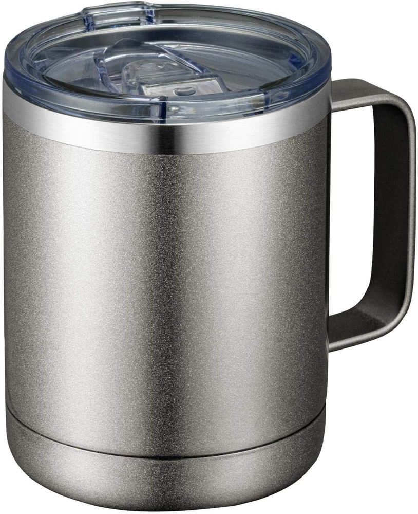 12Oz Coffee Mug with Handle and Sliding Lid,Stainless Steel Travel Tumbler Cup w