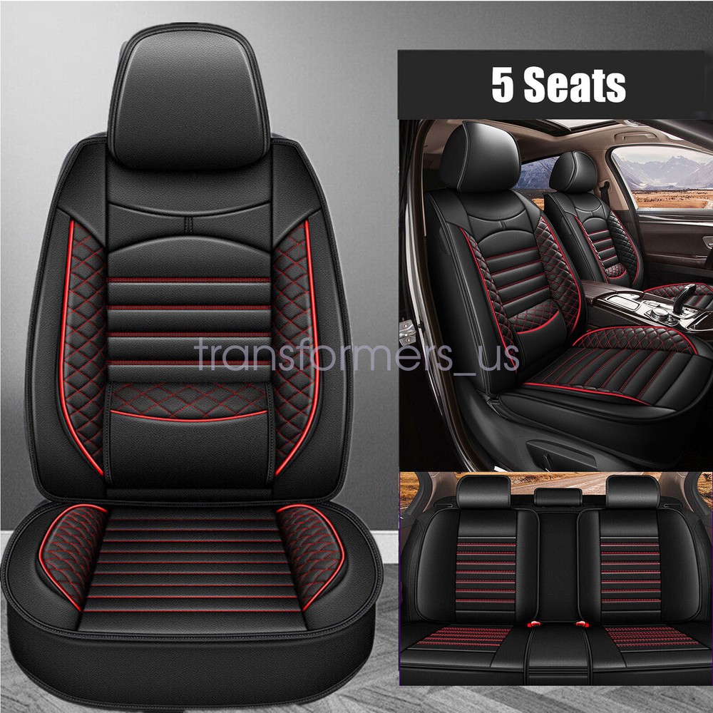 Leather Full 5-Seat Covers Front & Rear Car Covers For 2007-2023 Toyota Camry