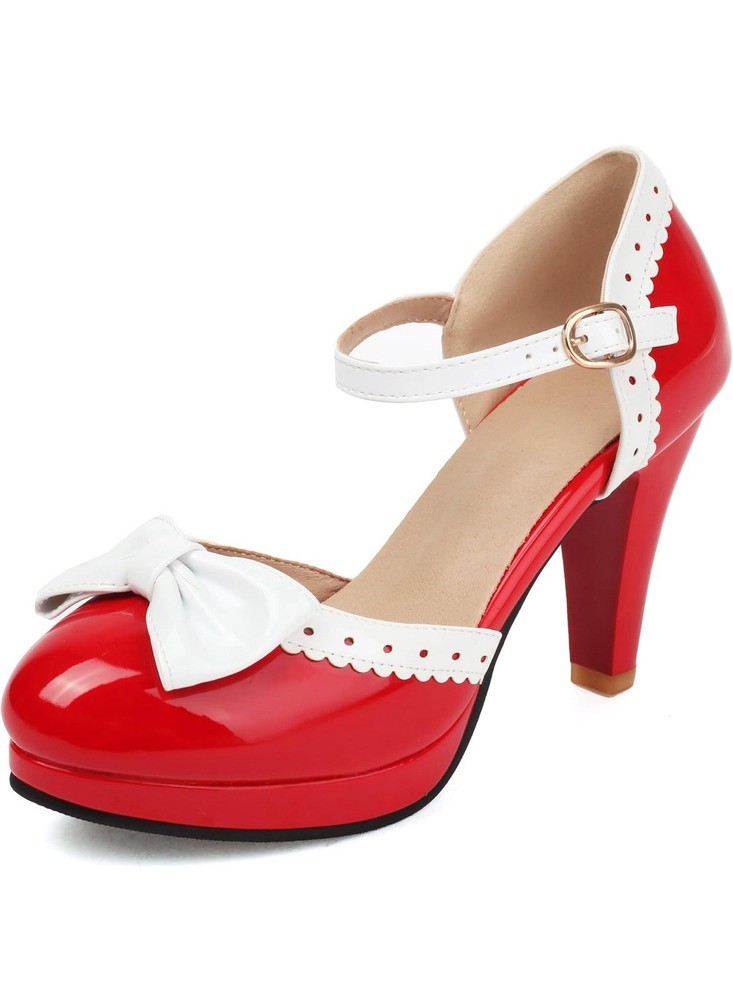 Spring Thick Heel Bow Sandals Fashion Hollow Out High Heels Size 9.5