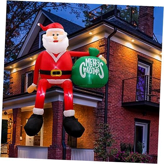 8FT Christmas Inflatables Outdoor Decorations, Climbing Santa Blow Up 8FT Santa