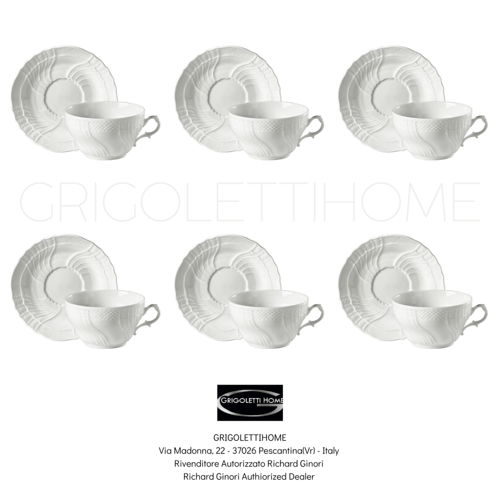 Richard Ginori - Vecchio Ginori - 6 Tea Cups cc 240 With Saucer - Retailer