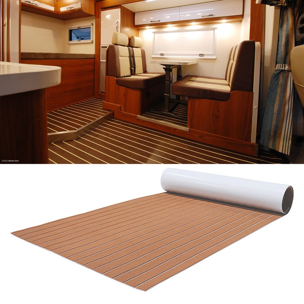 3PC EVA Foam Teak Sheet Mat for Marine Boat Decking Self-Adhesive Waterproof Pad