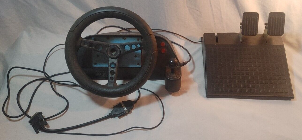 Vintage Thrustmaster Formula T2 Steering Wheel/Shifter Set (with pedals) for PC