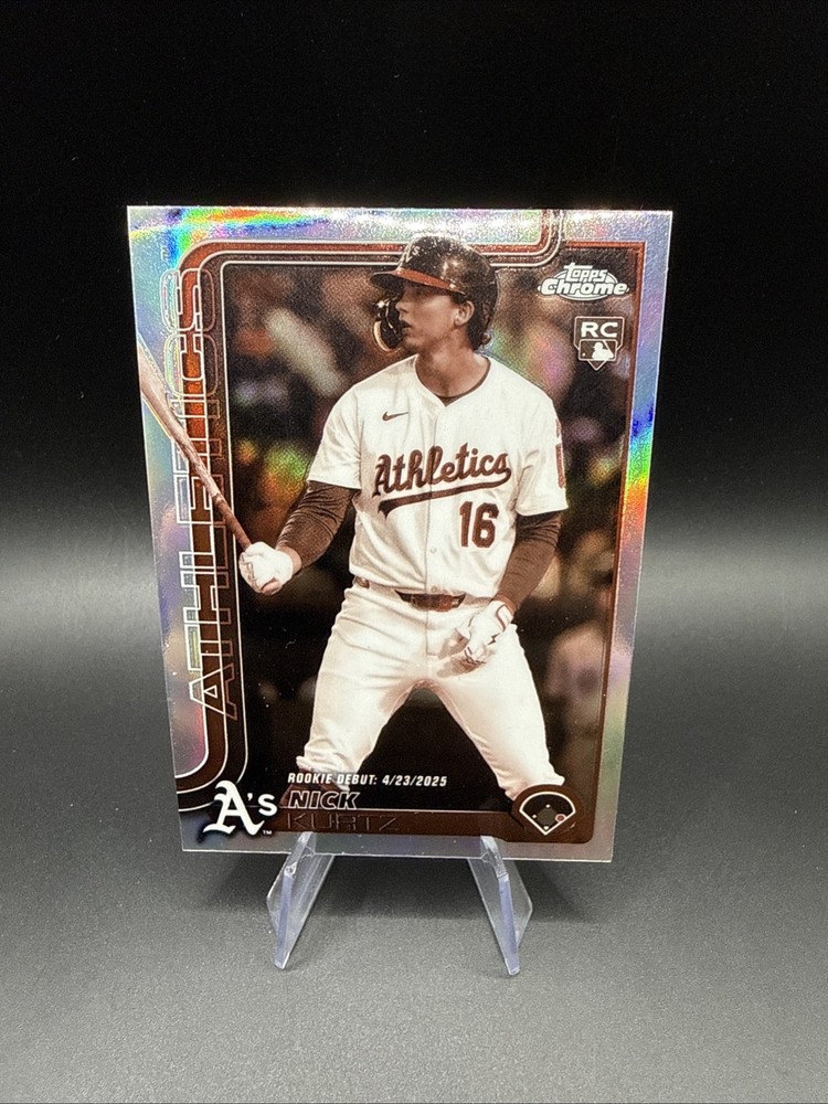 2025 Topps Chrome Update Nick Kurtz #USC180 RC Debut Sepia Refractor Athletics