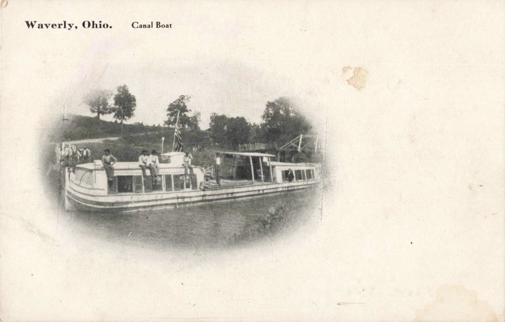 Canal Boat Waverly Ohio OH River c1905 Postcard