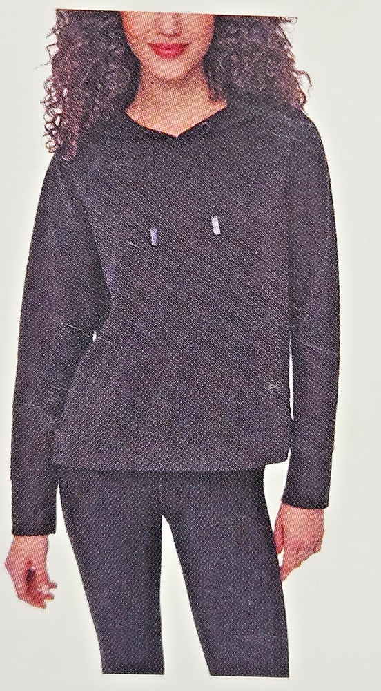 Shirt Black Tech Waffle Hoodie Long Sleeve Women's XS By DKNY MSRP 59.00