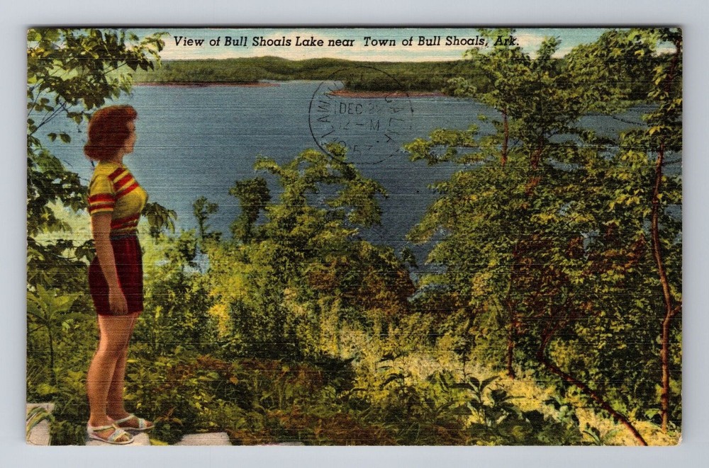 Bull Shoals AR-Arkansas, Bull Shoals Lake, Antique, Vintage c1957 Postcard