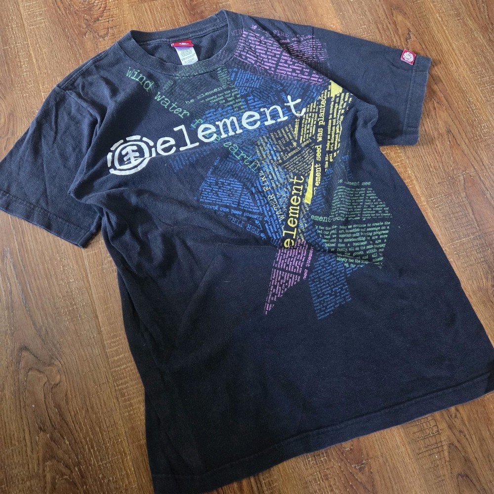 Vintage Y2k Element Graphic Skater Logo T-Shirt Size Medium