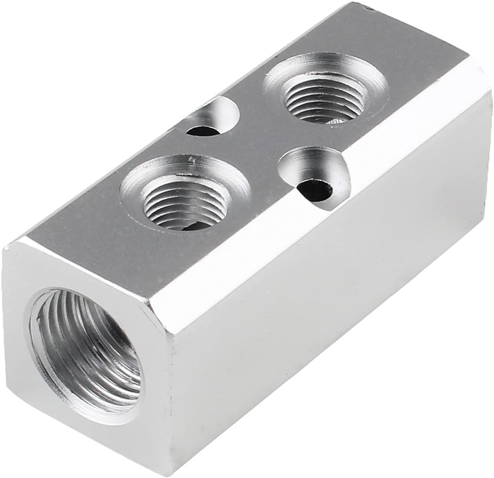 2 Way Pneumatic Manifold Air Distribution Block, Compressed Air Manifold Pneumat