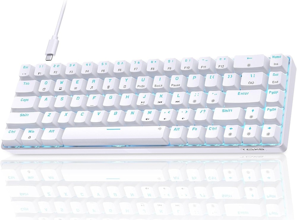 TMKB 60% Mechanical Gaming Keyboard, LED Backlit, 68 Keys, T68SE Red Switches Se