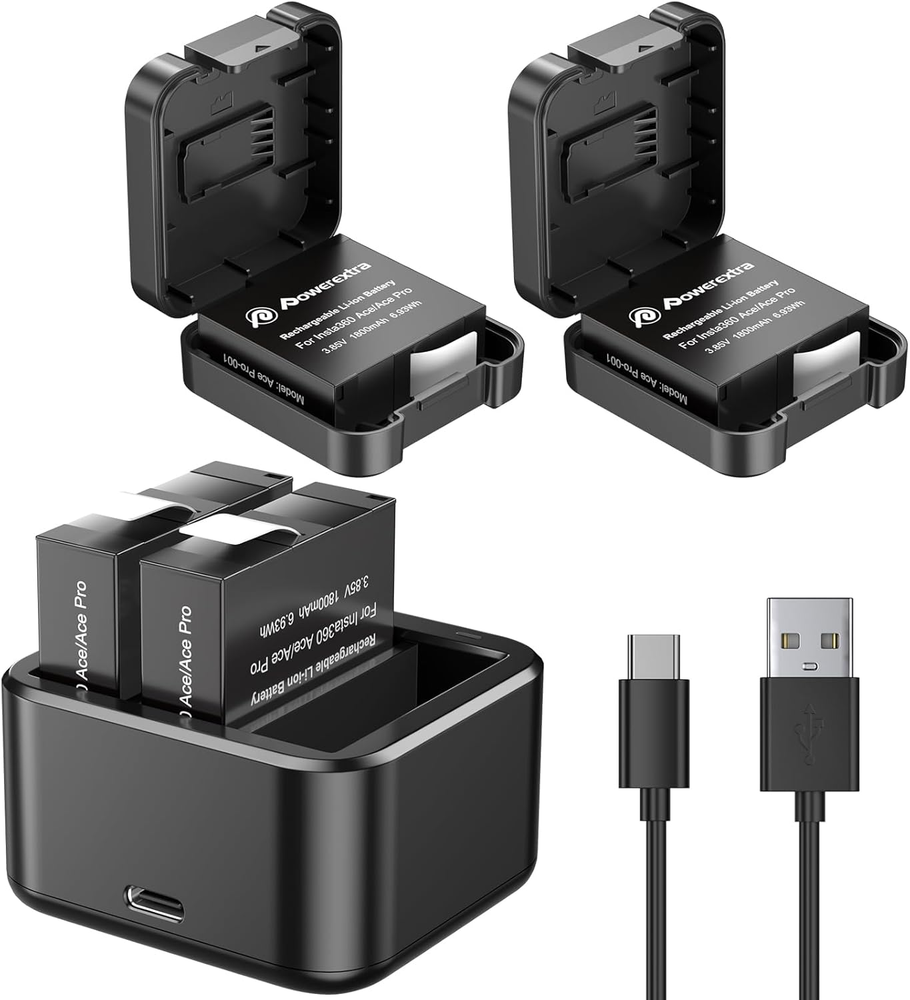 Insta360 Ace Pro 1800mAh Battery with Fast 3-Channel Charging Station-image