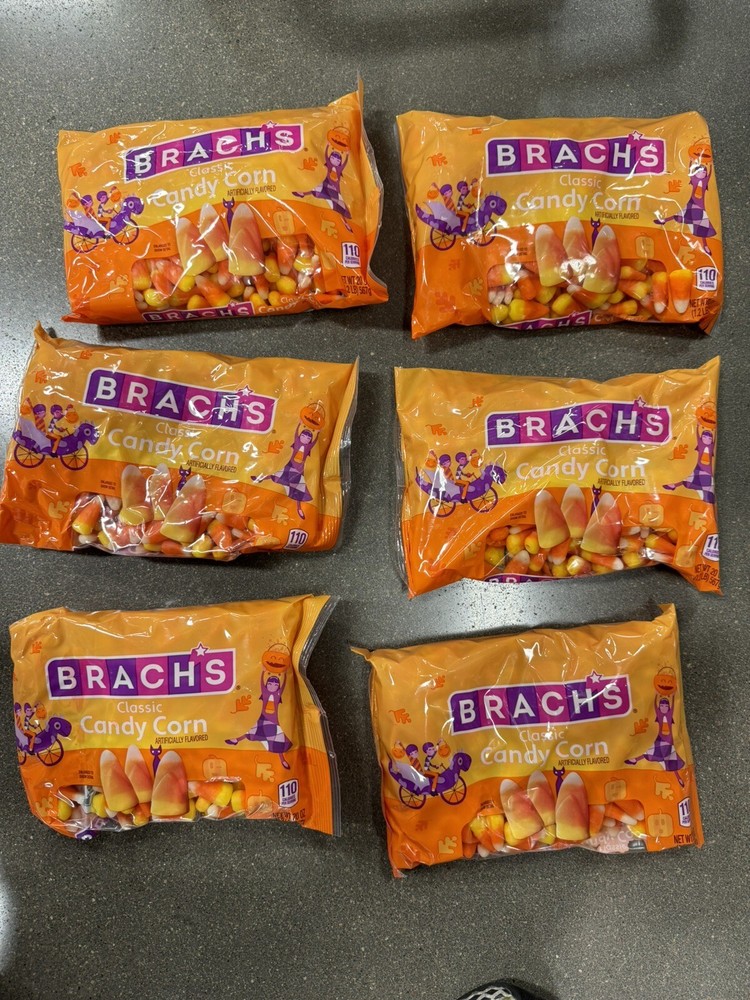 x6 Bags Brach's Classic Candy Corn Halloween Harvest 20oz Each Bb 03/2024