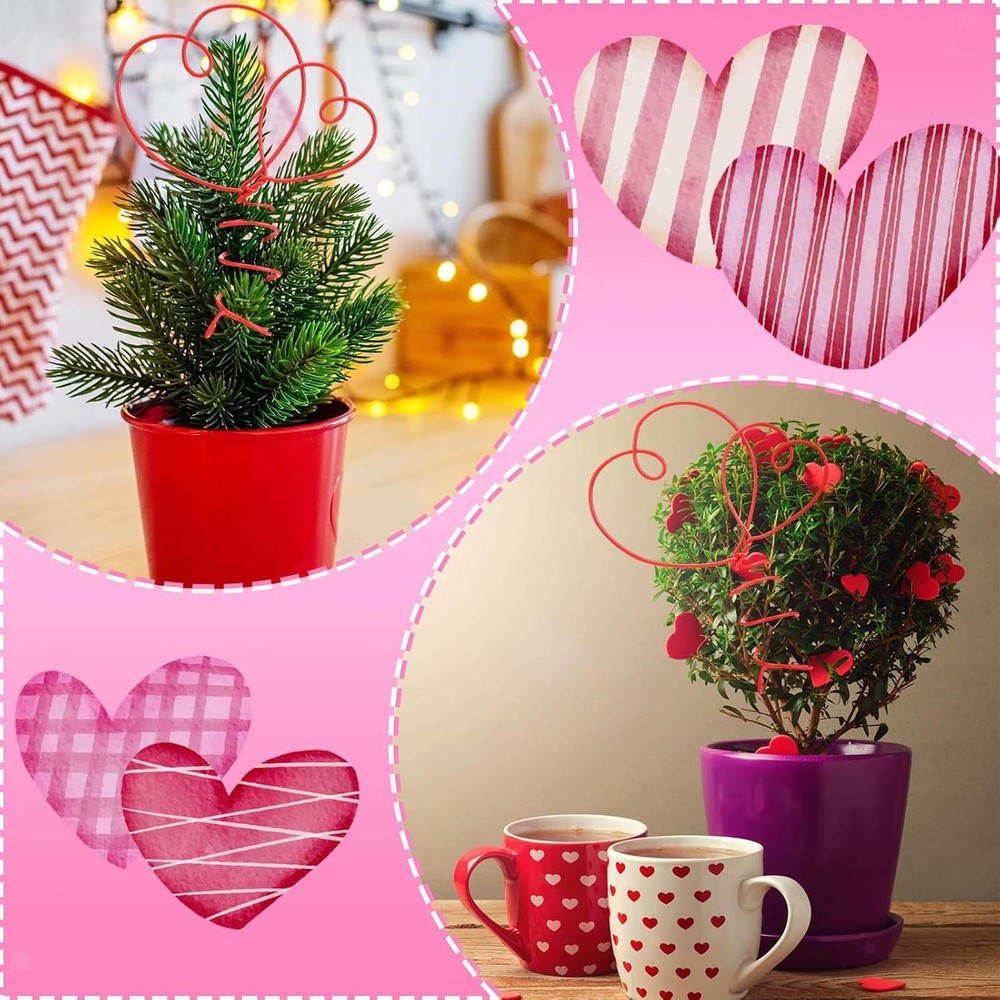 Valentines Day Tree Topper Metal Intertwined Hearts for Wedding Home Holiday