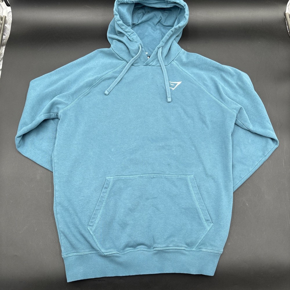 Gymshark Crest Blue Iceberg Hoodie Sz. M