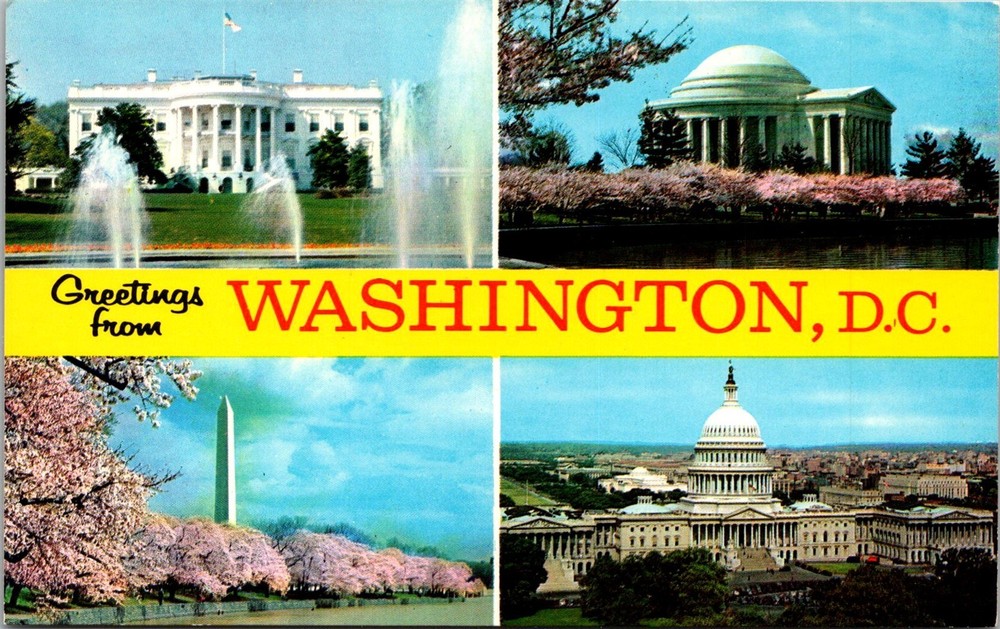 Dr Jim Stamps Postcard Greetings From Washignton Dc Multiview Unposted