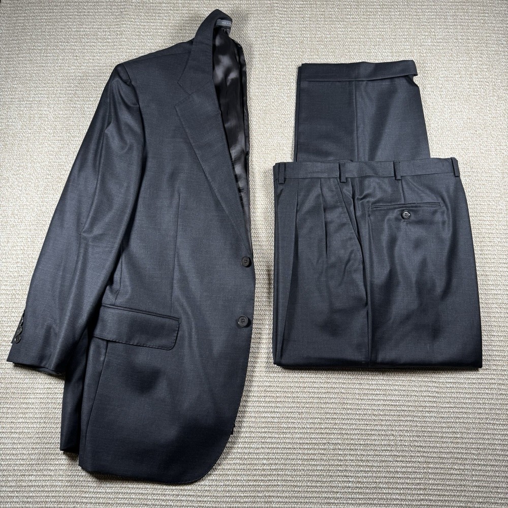Loro Piano Super 160s Wool Suit 42R Made In Italy For Daniel Cremieux Charcoal