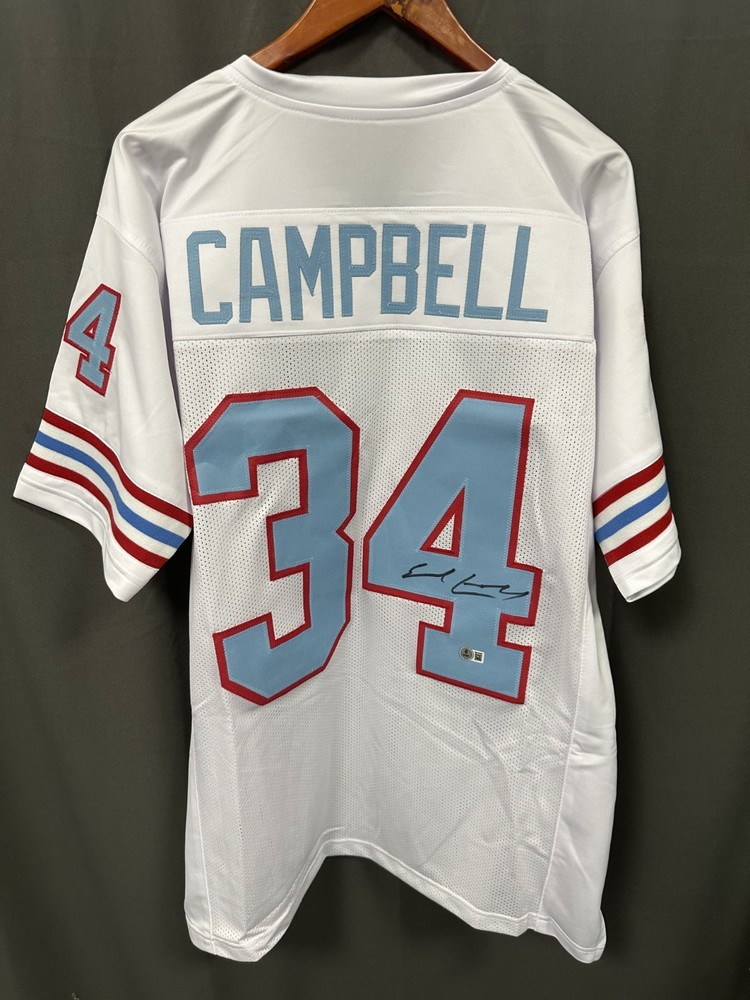 Earl Campbell HOF Signed Houston Oilers Football Jersey AUTO BAS Beckett Sz XLPROBSTEIN is actively accepting consignments !!