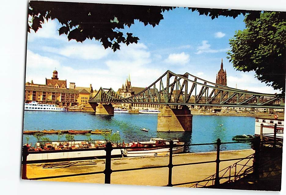 Postcard Eiserner Steg Frankfurt Germany