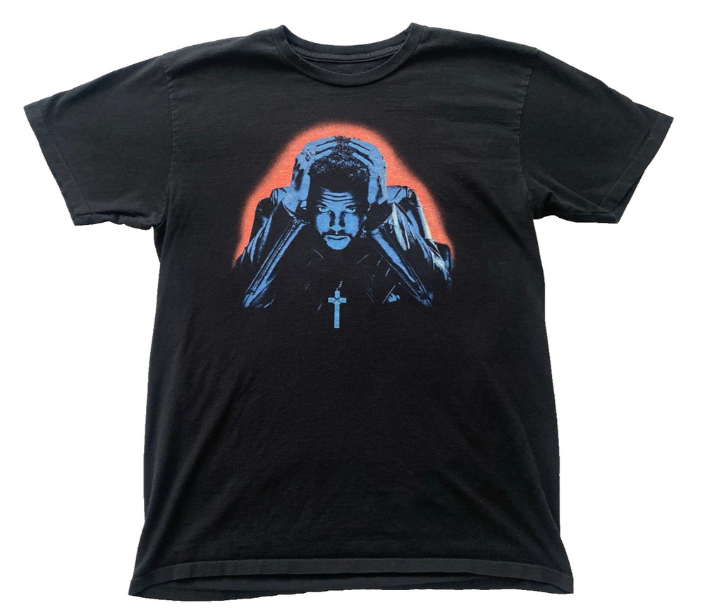 XO The Weeknd Starboy 2016 Graphic Black Official Merch Crewneck T Shirt Large