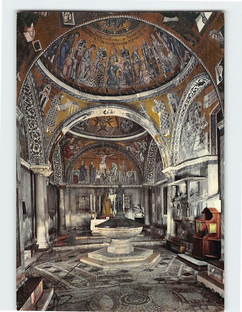 Postcard Baptistery Interior of S. Marks Basilica Venice Italy
