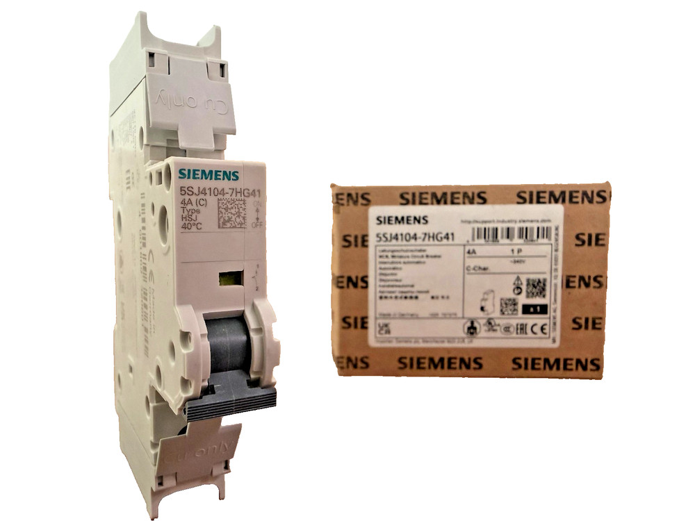 Siemens SENTRON 5SJ4104-7HG41 Miniature Circuit Breaker | 4A, 1-Pole