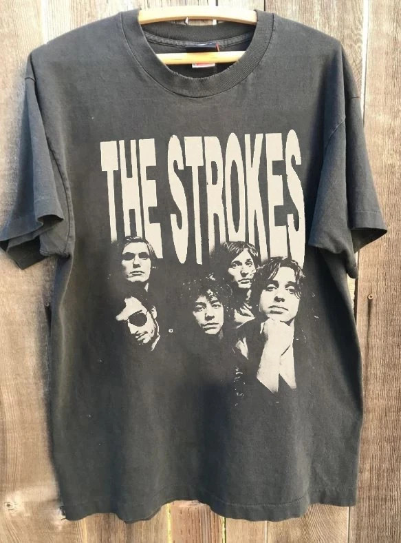 The strokes rock band Charcoal Cotton T Shirt Full Size S-5XL