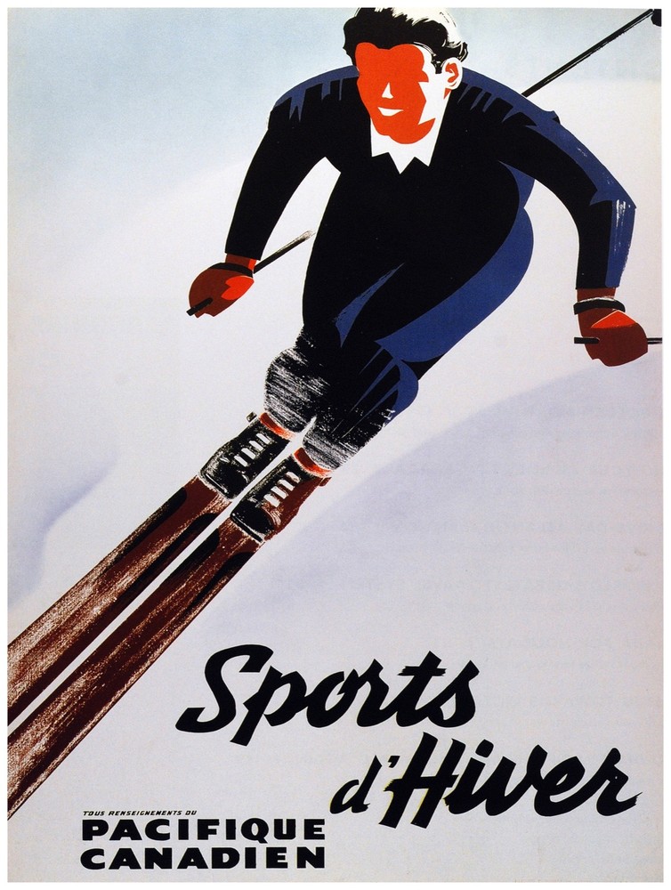 Decor Canada Poster.Fine Graphic Art Design.Sports d'Hiver.Interior Design.743