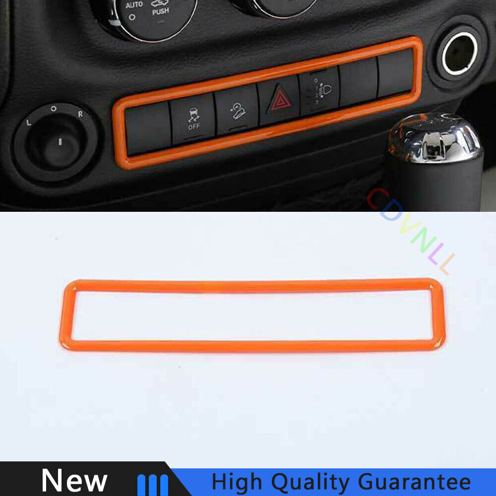 For Jeep Wrangler JK 2011-2017 Bright Orange Mergency Light Button Frame Trim 1*