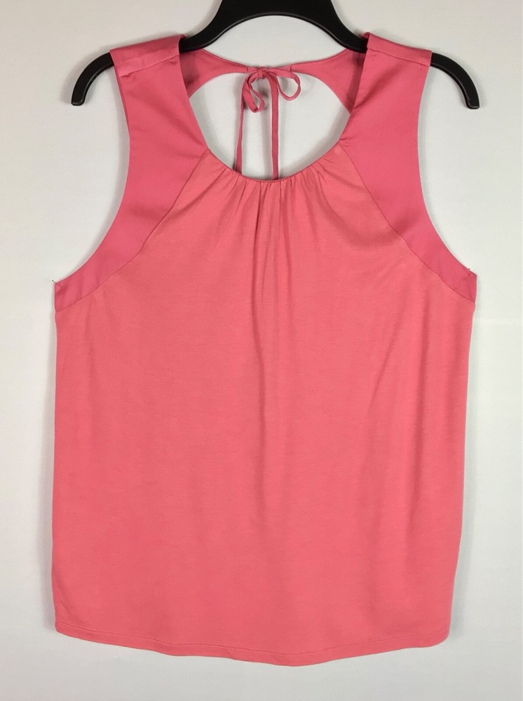 Banana Republic Tank Top Womens Med Pink Sleeveless Keyhole Tie Back NWT