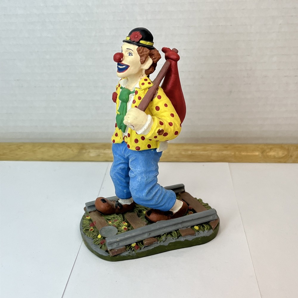 Vintage Railroad Hobo Clown Figurine by Spoontiques 5.5 Inches