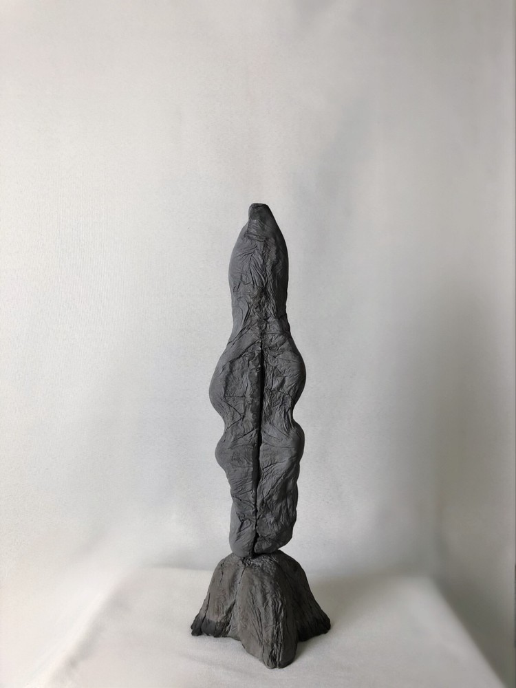 Abstract Cement Sculpture Harmony II by Yasemin Ozel Altan - Unique Collectible Art Piece-image